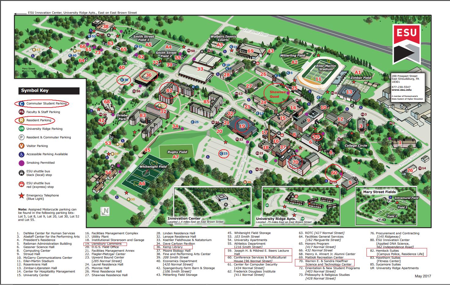 East Stroudsburg University Campus Map Draw A Topographic Map